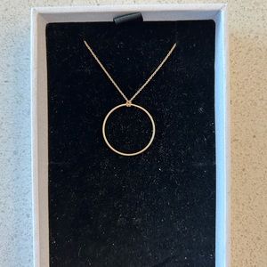 Ginette NY 18K Gold circle pendant - 16-17” Adjustable Chain - New Condition